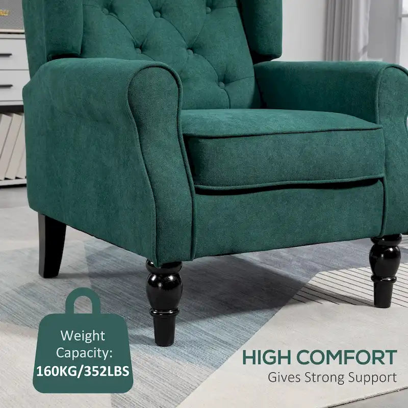 Tufted Wood Leg Accent Chair