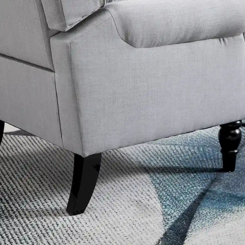 Tufted Wood Leg Accent Chair