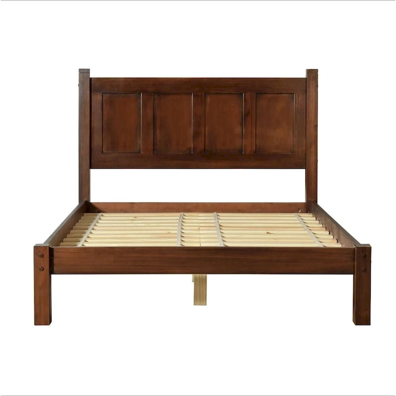 Solid Wood Panel Platform Bed