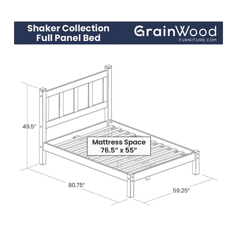 Solid Wood Panel Platform Bed