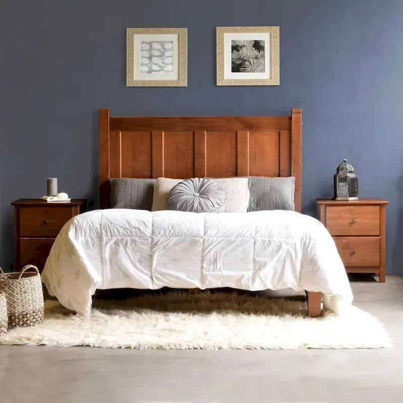 Solid Wood Panel Platform Bed