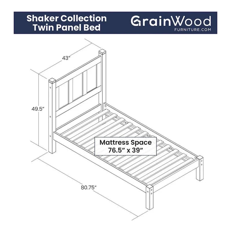 Solid Wood Panel Platform Bed