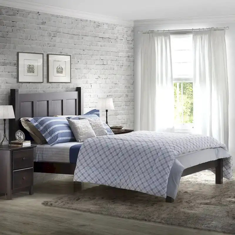 Solid Wood Panel Platform Bed