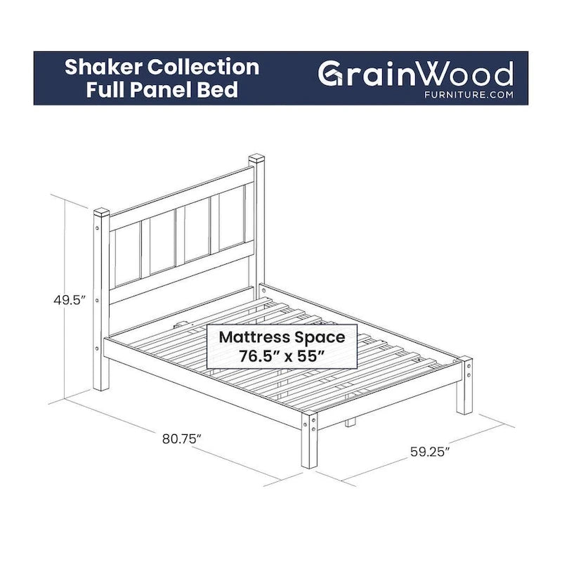 Solid Wood Panel Platform Bed