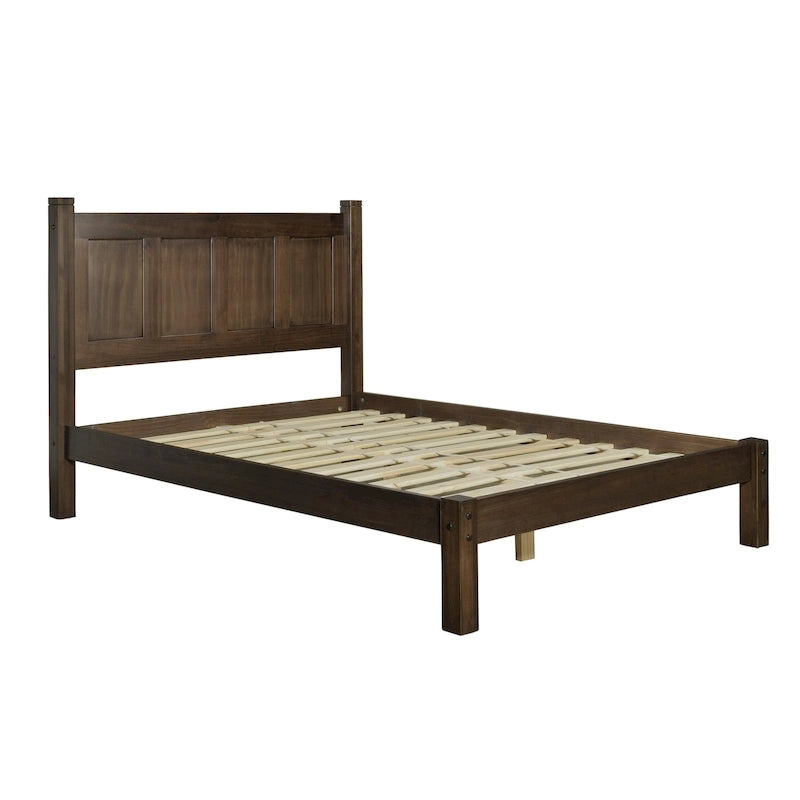 Solid Wood Panel Platform Bed