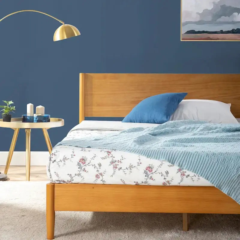 Mid Century Wood Platform Bed Frame