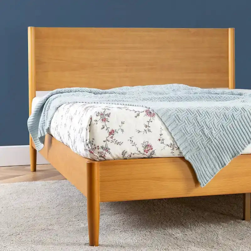 Mid Century Wood Platform Bed Frame