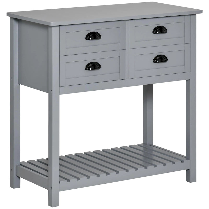 Sideboard Buffet Cabinet with 4 Drawers and Slatted Bottom Shelf