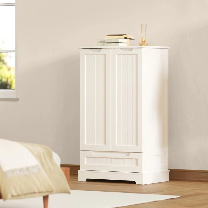 Kitchen Storage Pantry Cabinet, Freestanding Bathroom Storage Cabinet with 2 Doors and Drawers