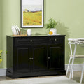 HOMCOM Modern Sideboard Buffet Cabinet with Storage Cupboards, 2 Drawers and Adjustable Shelves, Black
