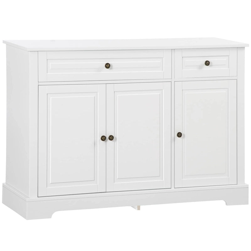 HOMCOM Modern Sideboard Buffet Cabinet with Storage Cupboards, 2 Drawers and Adjustable Shelves, Black