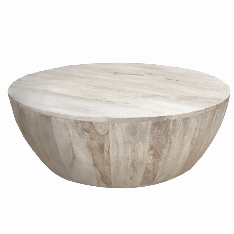 35.5 Inch Round Mango Wood Coffee Table