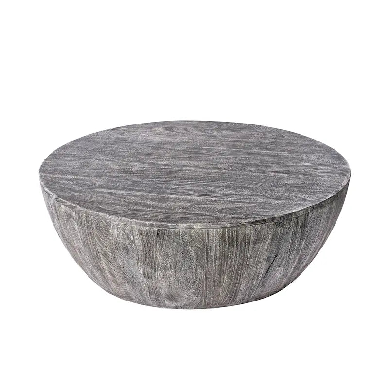 35.5 Inch Round Mango Wood Coffee Table