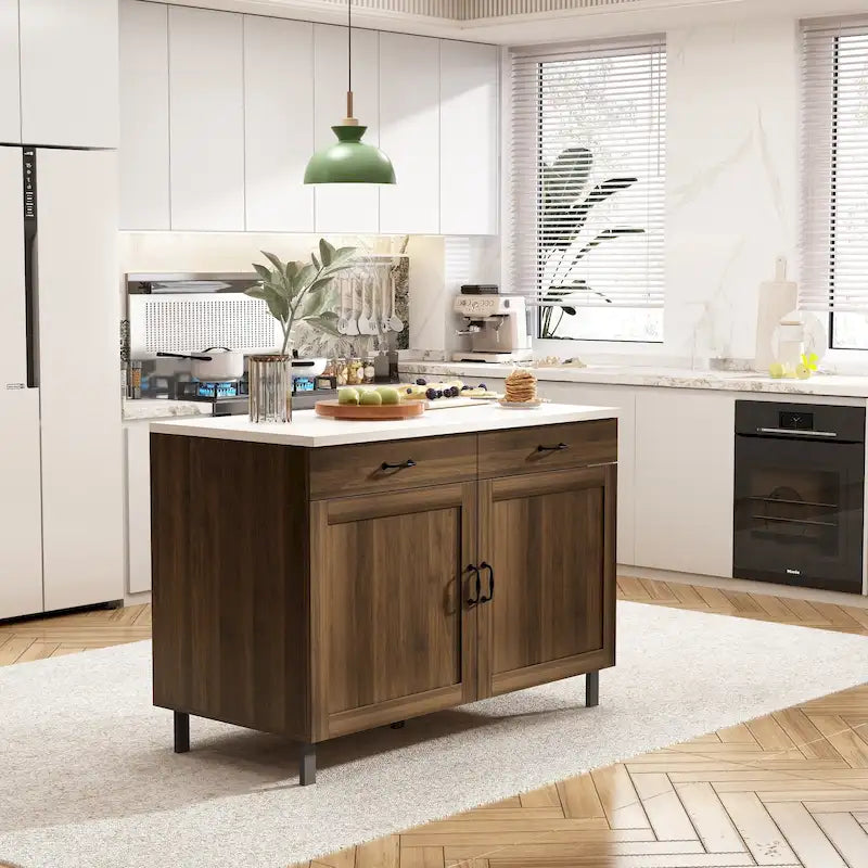 Versatile Multi-Purpose Marble Cabinet Storage Solution Kitchen Island