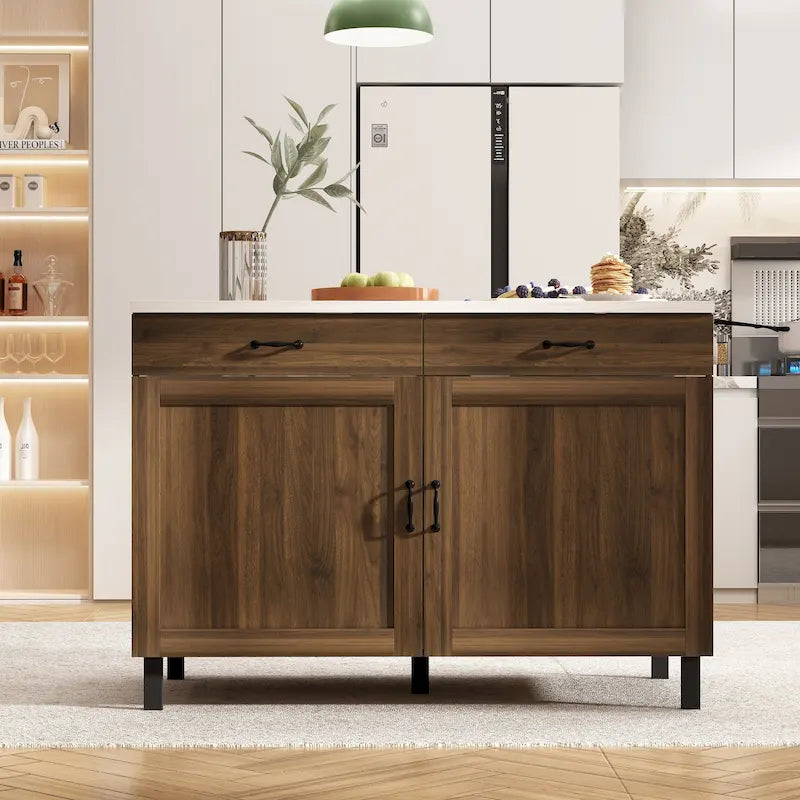 Versatile Multi-Purpose Marble Cabinet Storage Solution Kitchen Island