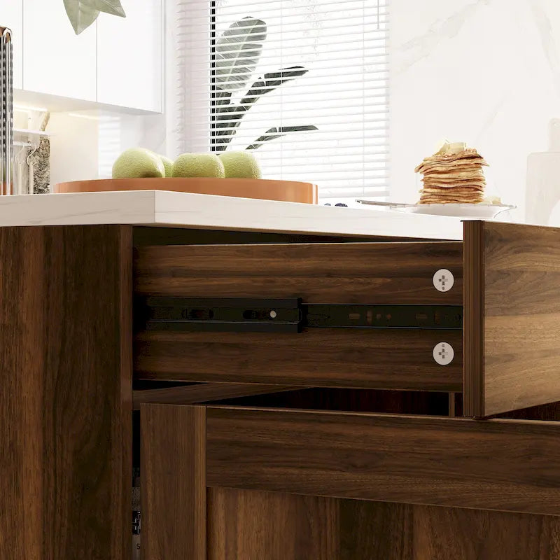 Versatile Multi-Purpose Marble Cabinet Storage Solution Kitchen Island