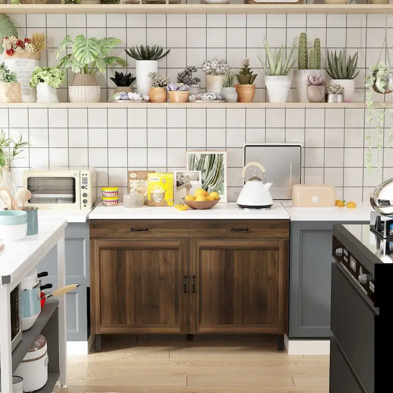 Versatile Multi-Purpose Marble Cabinet Storage Solution Kitchen Island