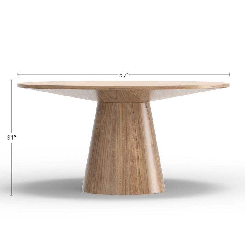 Cove Round Solid Wood Dining Table, Natural