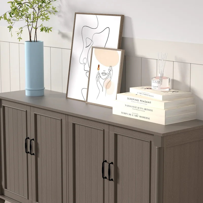 Kitchen Sideboard Coffee Bar Cabinet Accent Storage Cabinet
