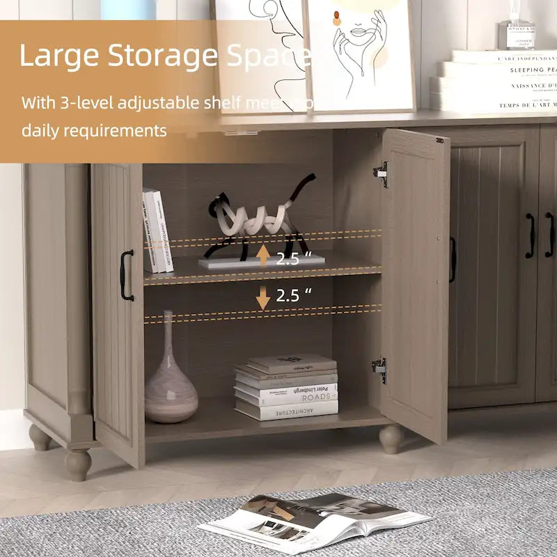 Kitchen Sideboard Coffee Bar Cabinet Accent Storage Cabinet