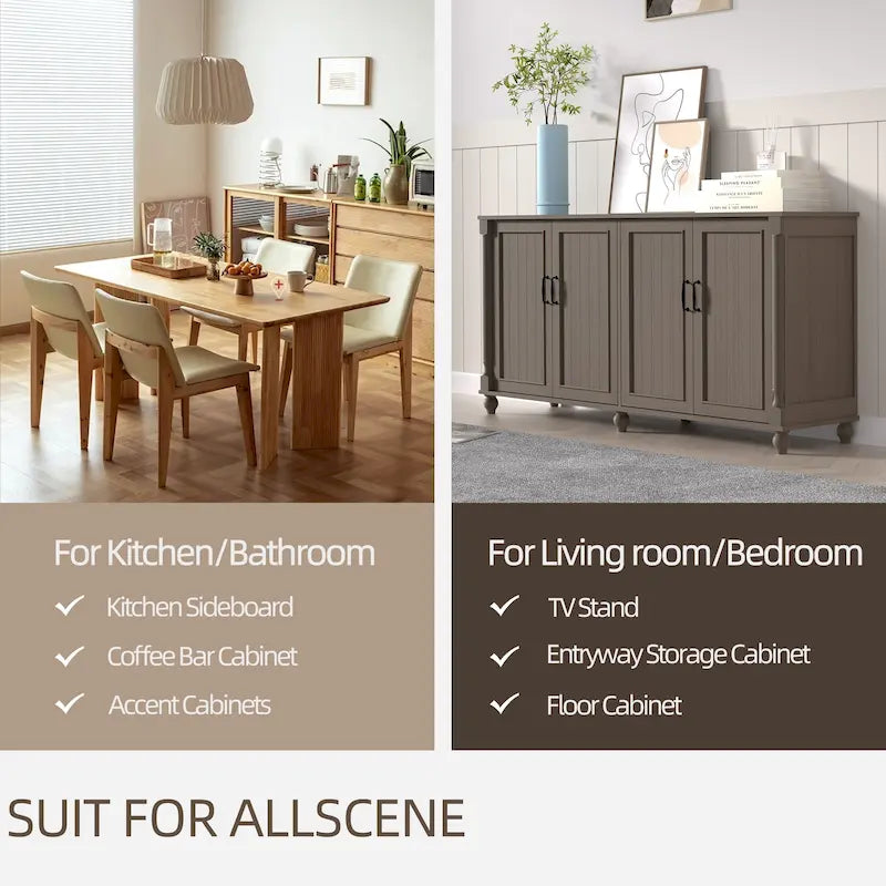 Kitchen Sideboard Coffee Bar Cabinet Accent Storage Cabinet