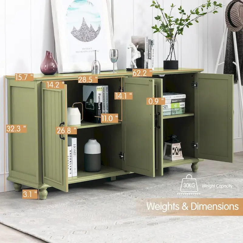 Kitchen Sideboard Coffee Bar Cabinet Accent Storage Cabinet