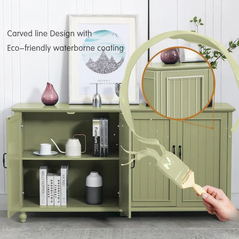 Kitchen Sideboard Coffee Bar Cabinet Accent Storage Cabinet