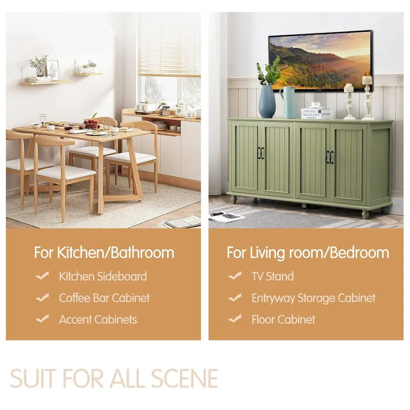 Kitchen Sideboard Coffee Bar Cabinet Accent Storage Cabinet