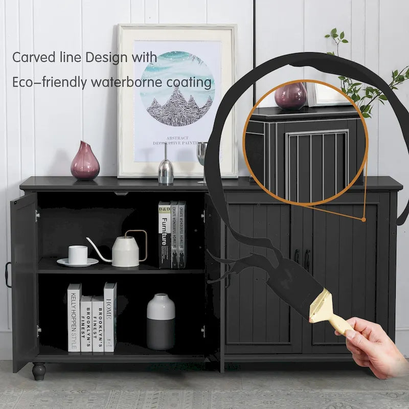 Kitchen Sideboard Coffee Bar Cabinet Accent Storage Cabinet