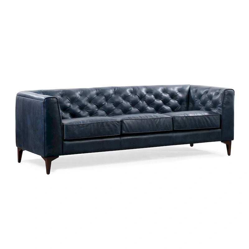 89" Full Grain Genuine Italian Leather Sofa