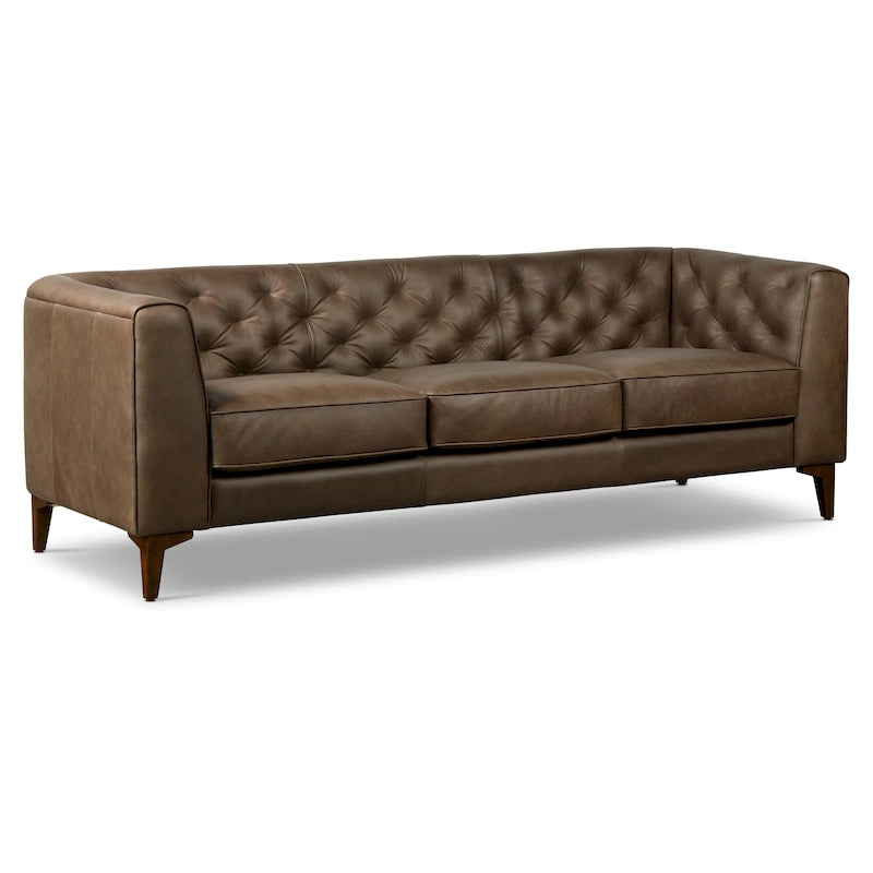 89" Full Grain Genuine Italian Leather Sofa