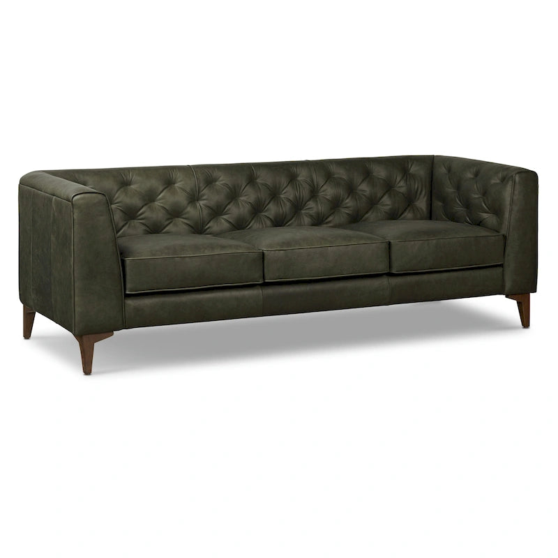 89" Full Grain Genuine Italian Leather Sofa
