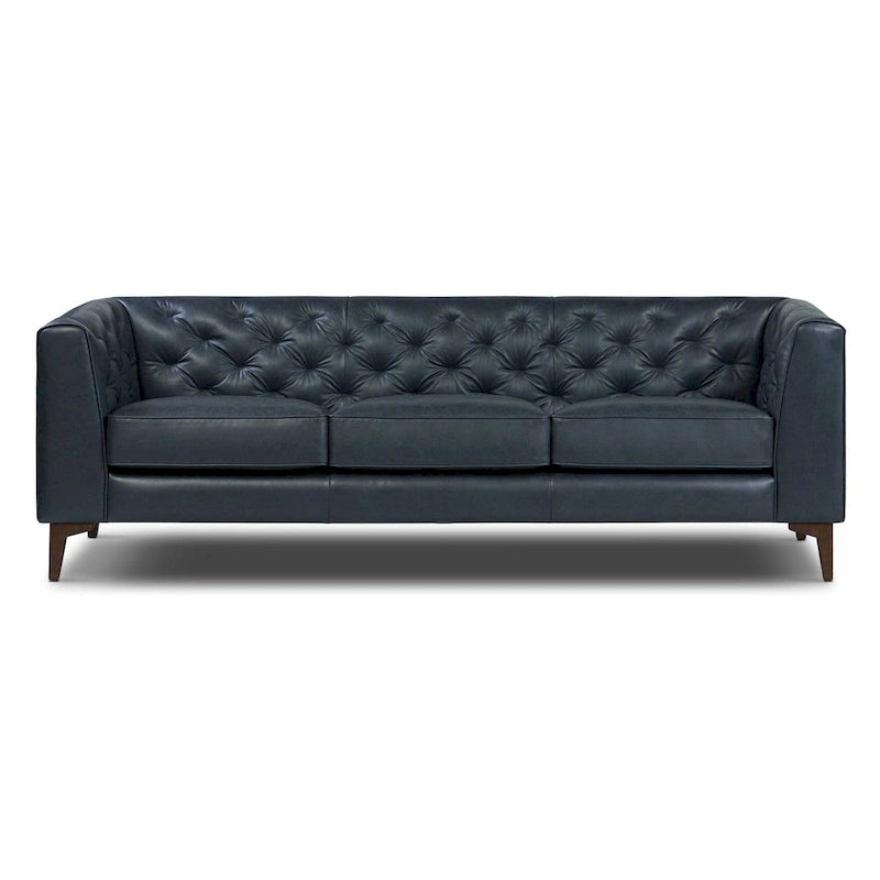 89" Full Grain Genuine Italian Leather Sofa