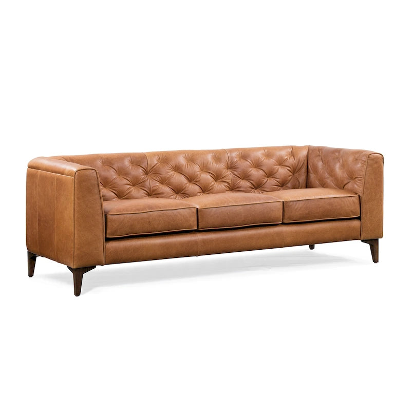 89" Full Grain Genuine Italian Leather Sofa
