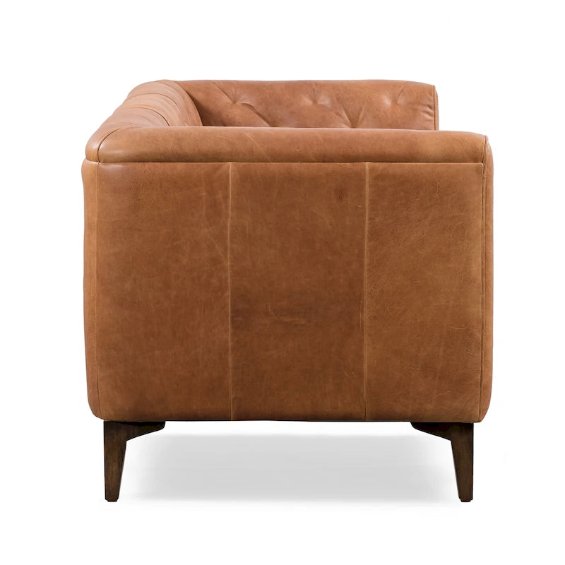 89" Full Grain Genuine Italian Leather Sofa