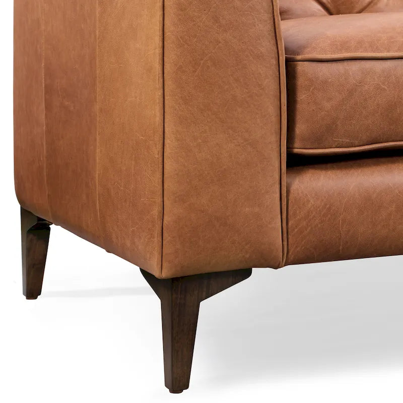 89" Full Grain Genuine Italian Leather Sofa