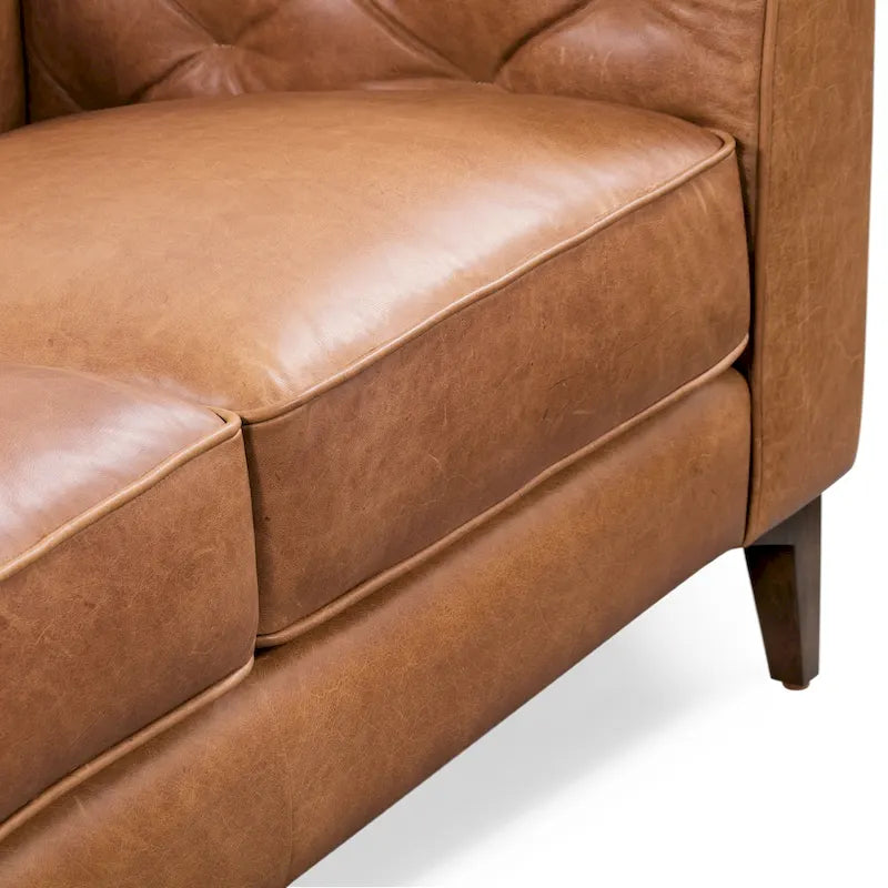 89" Full Grain Genuine Italian Leather Sofa