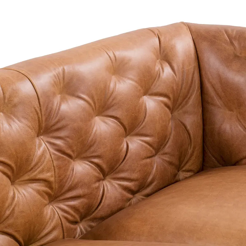 89" Full Grain Genuine Italian Leather Sofa