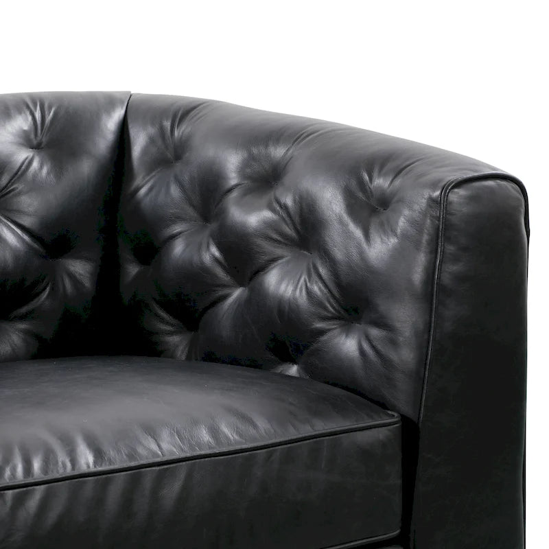 89" Full Grain Genuine Italian Leather Sofa