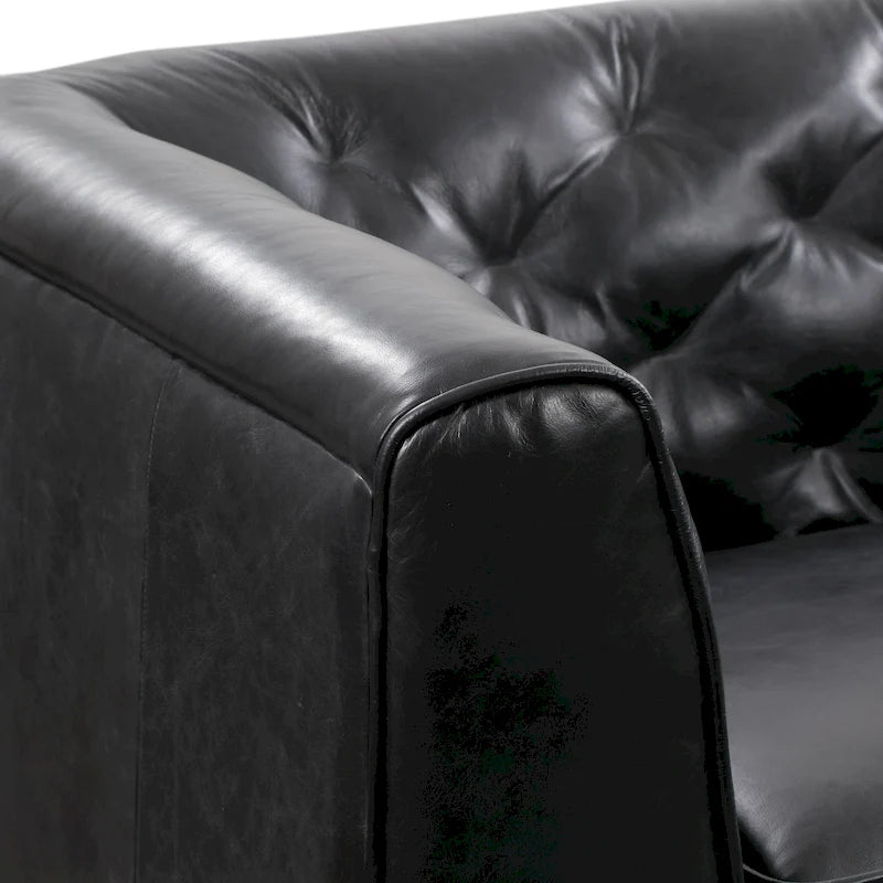 89" Full Grain Genuine Italian Leather Sofa