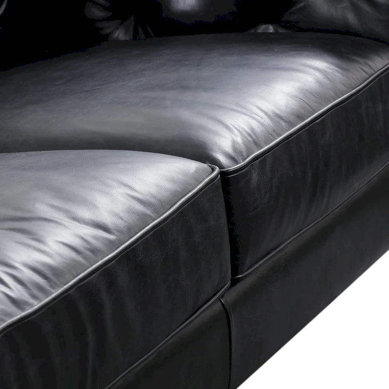 89" Full Grain Genuine Italian Leather Sofa