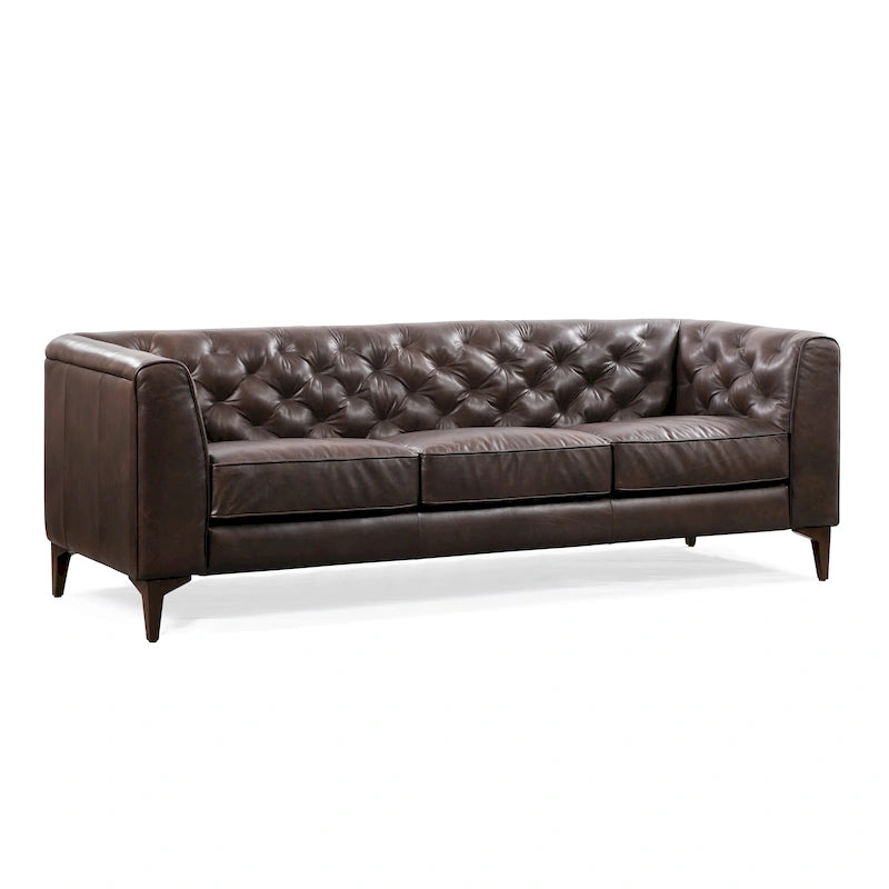 89" Full Grain Genuine Italian Leather Sofa