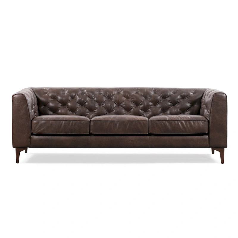 89" Full Grain Genuine Italian Leather Sofa