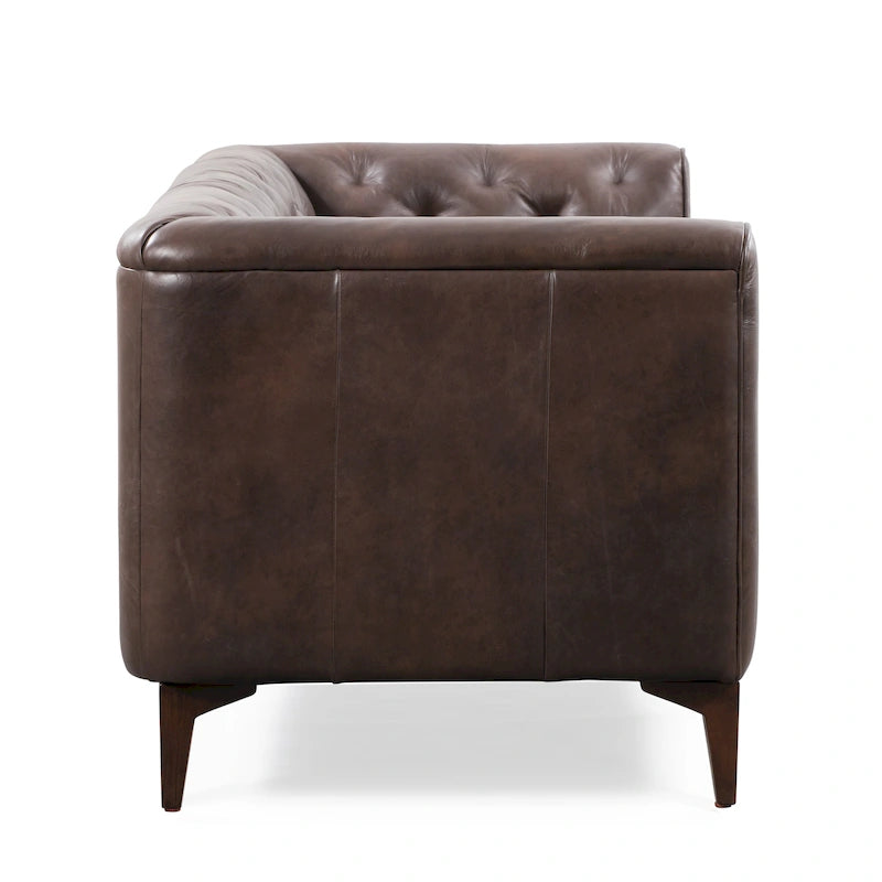 89" Full Grain Genuine Italian Leather Sofa