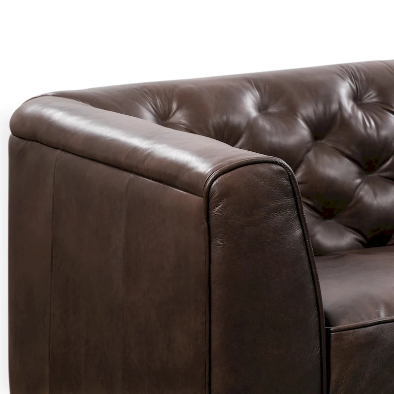 89" Full Grain Genuine Italian Leather Sofa