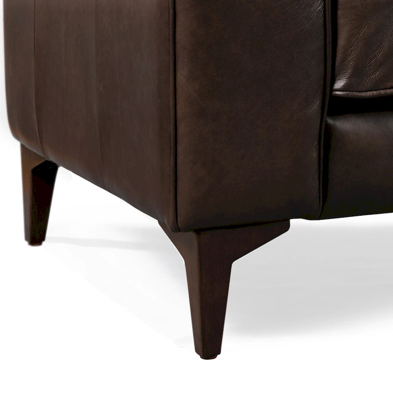 89" Full Grain Genuine Italian Leather Sofa