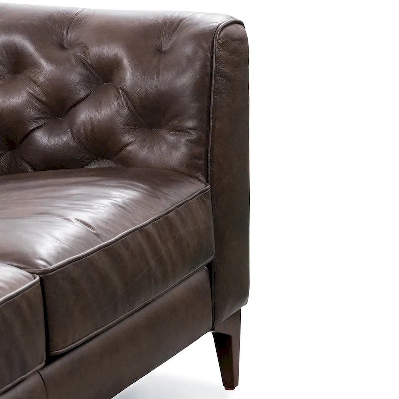 89" Full Grain Genuine Italian Leather Sofa