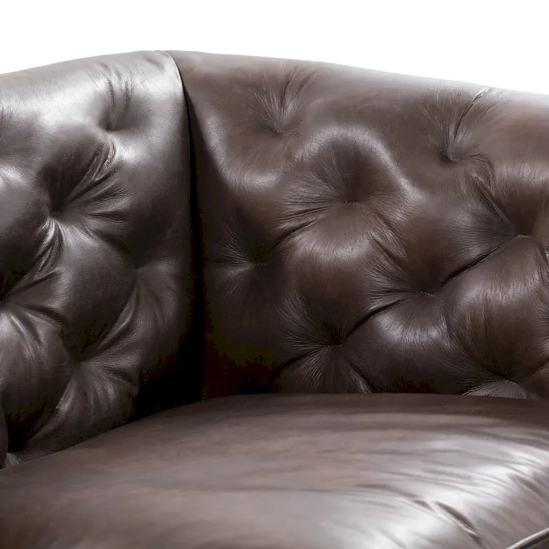 89" Full Grain Genuine Italian Leather Sofa
