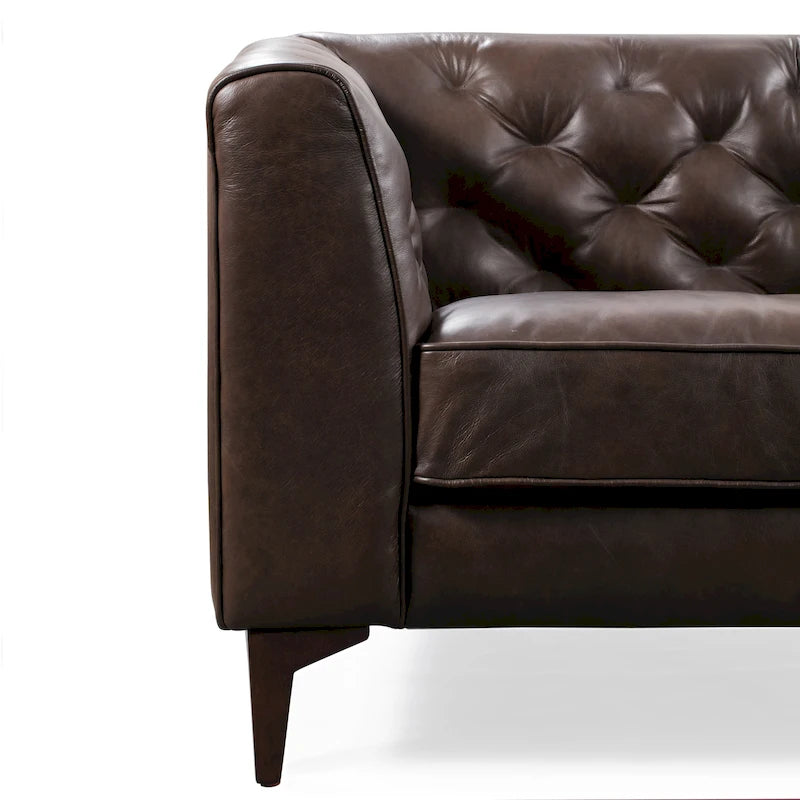 89" Full Grain Genuine Italian Leather Sofa