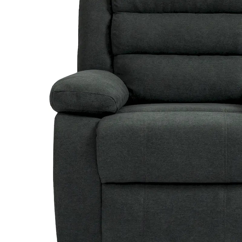 Overstuffed Cotton Corduroy Manual Pushback Recliner with Wide Armrest